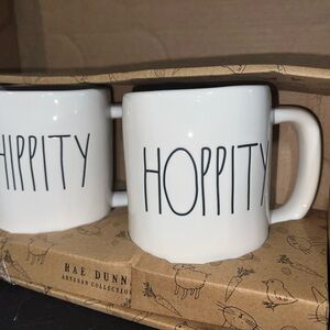 Rae Dunn Hippity Hoppity White Mugs Set